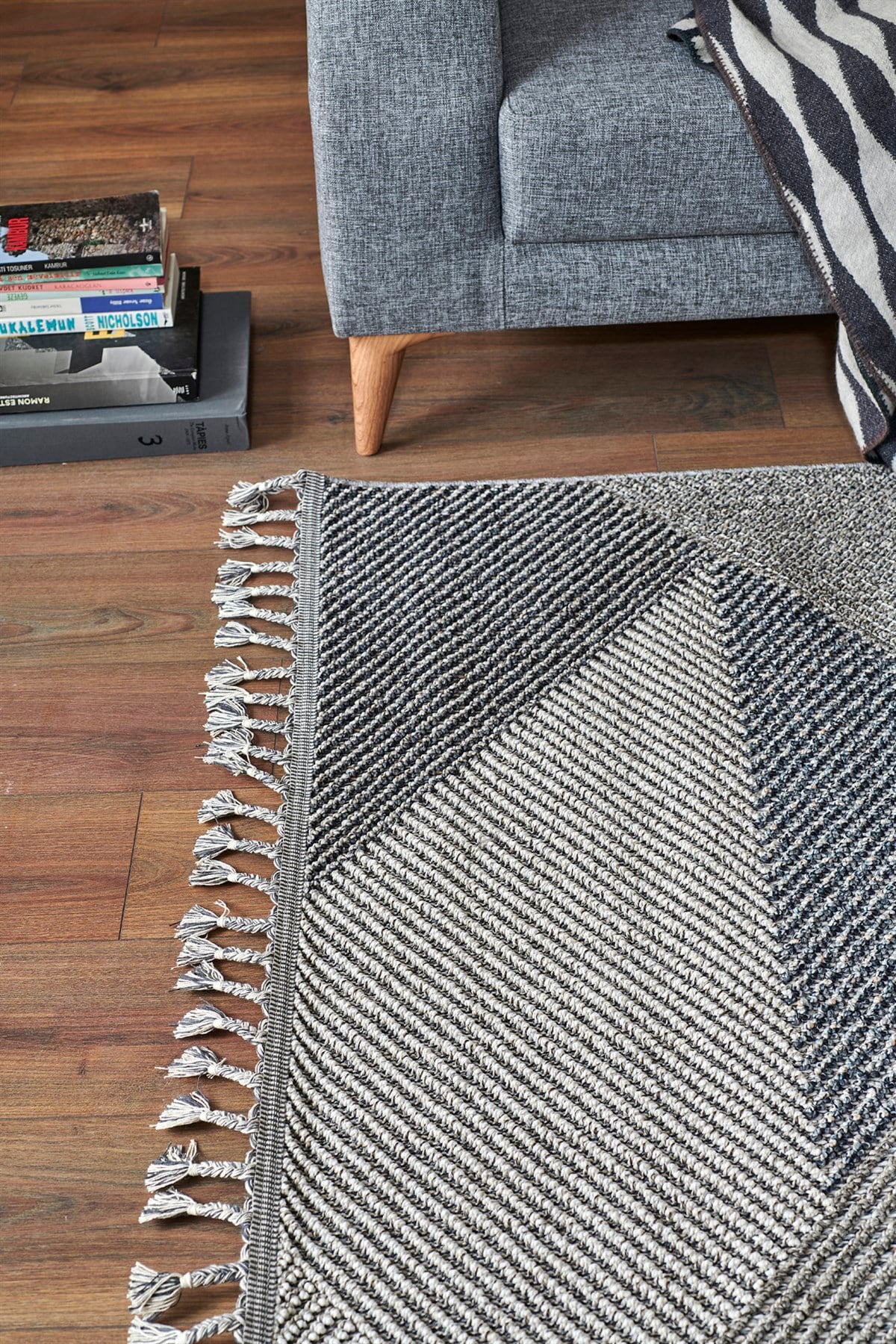 SOHO SH 08 GREY MULTY  Hav Toz Vermez Hasır Dokuma Modern Makine Halısı