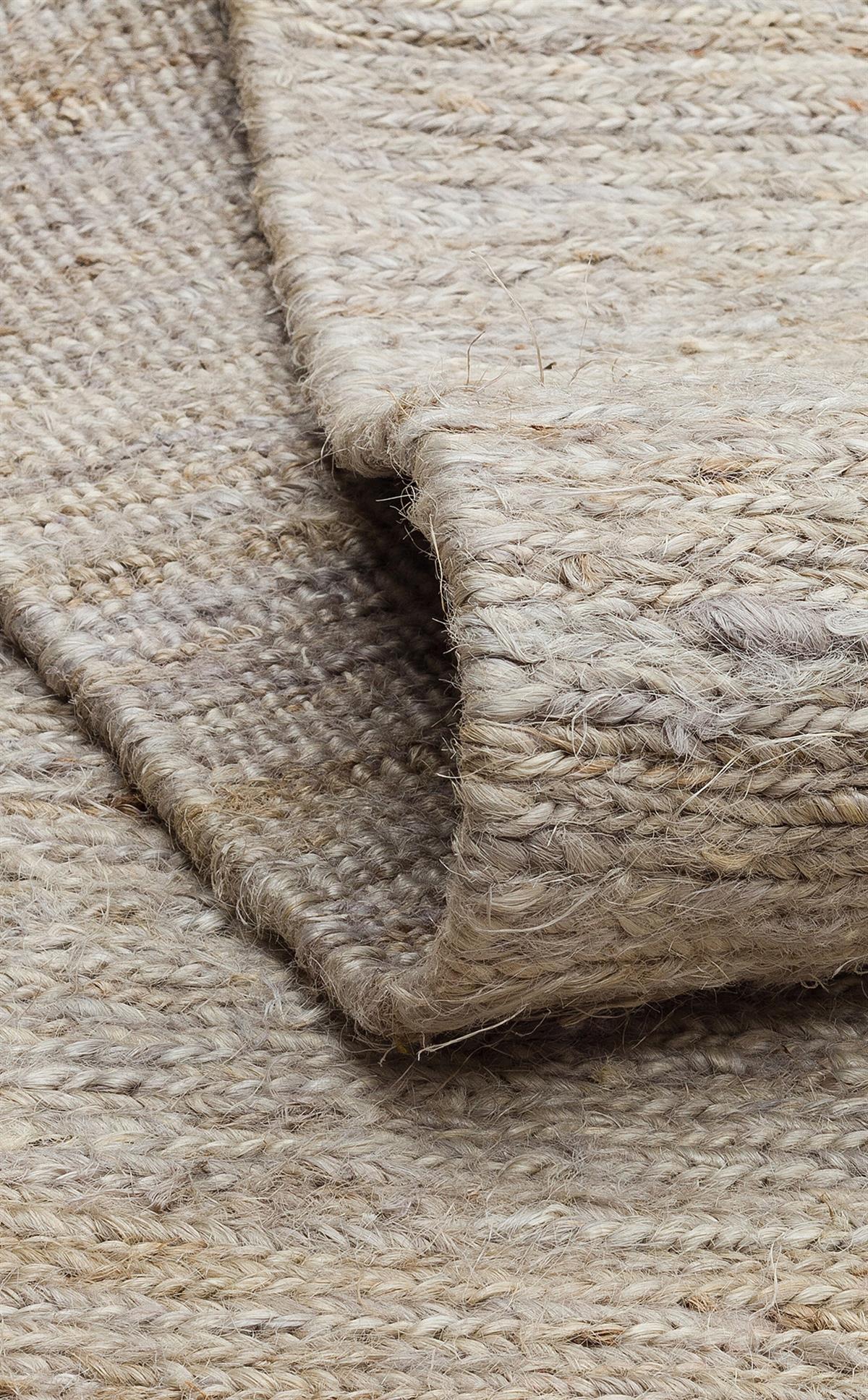 SOUMAK SMK PLAIN GREY  Soumak Örgülü Naturel Kendir Halı