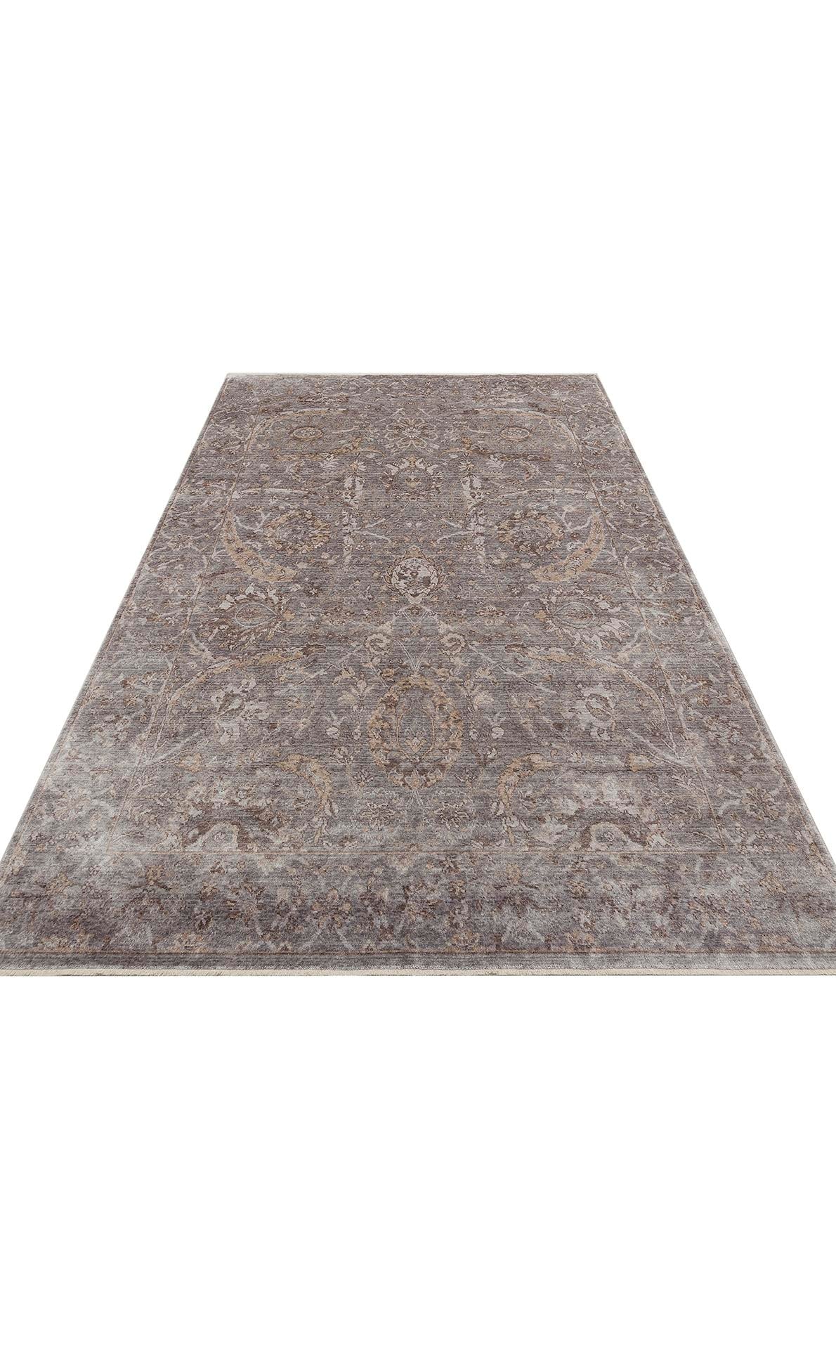 TAFTAN TF 07 D. GREY ANTRASIT  Pakistan Overdyed Tarzı Özel Hav Vermeyen ve El Emeği ile Özel Tezgahlarda Üretilen Uşak Halısı