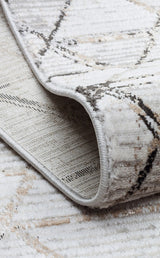 TALYA TLY 01 GREY BEIGE  Parlak Dokulu Modern Desen ve Renkli Metalik Işıltılı Makine Halısı