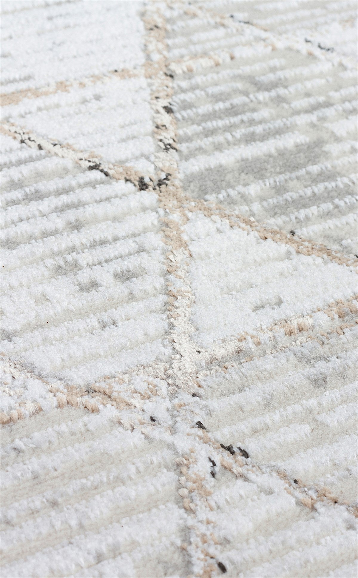 TALYA TLY 01 GREY BEIGE  Parlak Dokulu Modern Desen ve Renkli Metalik Işıltılı Makine Halısı