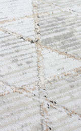 TALYA TLY 01 GREY BEIGE  Parlak Dokulu Modern Desen ve Renkli Metalik Işıltılı Makine Halısı