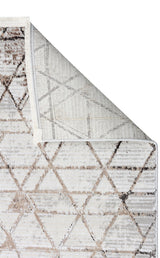 TALYA TLY 01 GREY BEIGE  Parlak Dokulu Modern Desen ve Renkli Metalik Işıltılı Makine Halısı