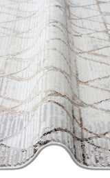 TALYA TLY 01 GREY BEIGE  Parlak Dokulu Modern Desen ve Renkli Metalik Işıltılı Makine Halısı