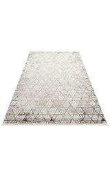 TALYA TLY 01 GREY BEIGE  Parlak Dokulu Modern Desen ve Renkli Metalik Işıltılı Makine Halısı