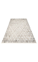 TALYA TLY 01 GREY BEIGE  Parlak Dokulu Modern Desen ve Renkli Metalik Işıltılı Makine Halısı