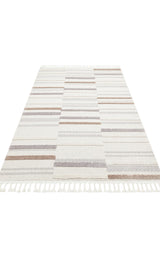 TERAZZO TRZ 01 WHITE GREY  Hav Toz Vermez Yumuşak Dokulu Etnik Örgü Desenlere Sahip Modern İskindinav Halı