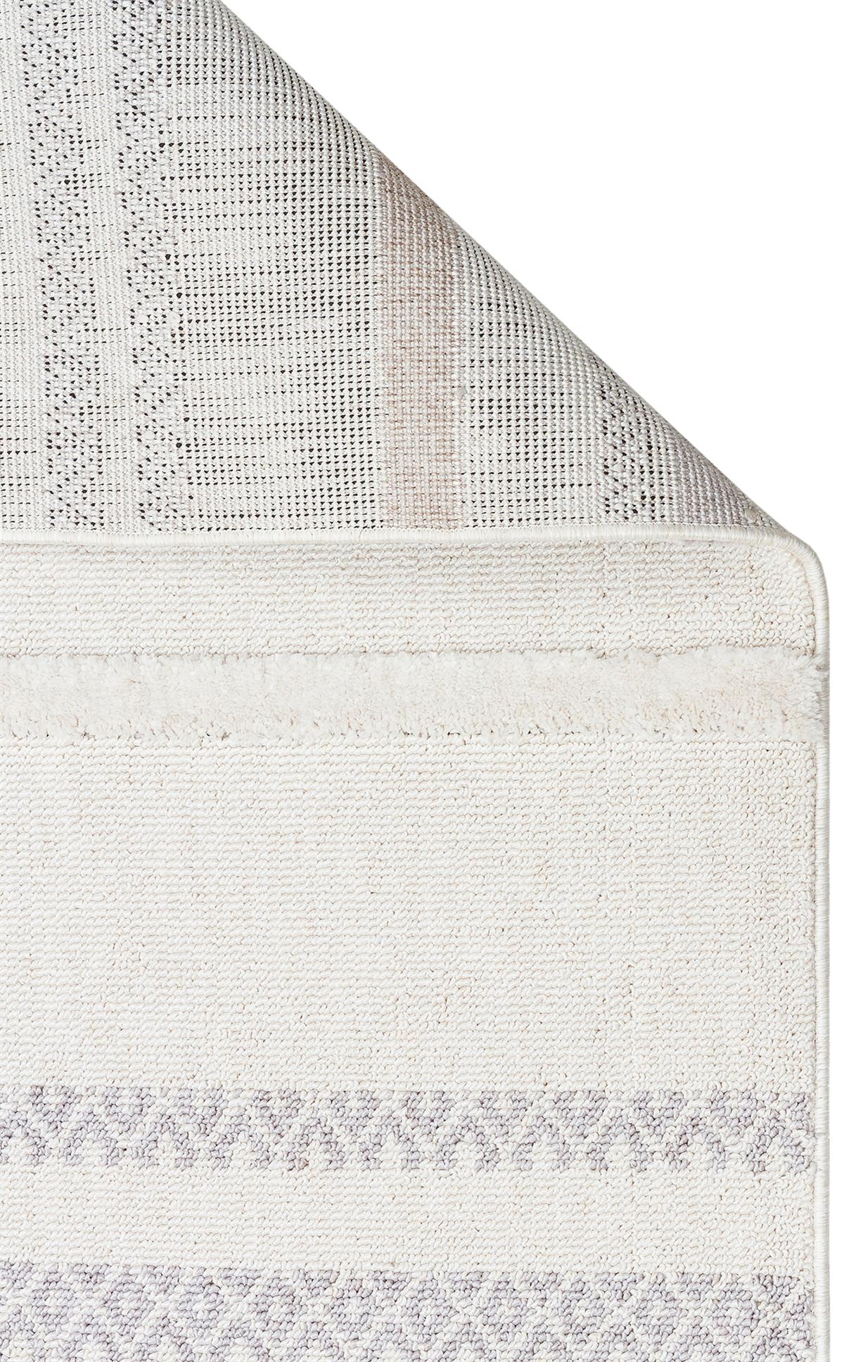 TERAZZO TRZ 01 WHITE GREY  Hav Toz Vermez Yumuşak Dokulu Etnik Örgü Desenlere Sahip Modern İskindinav Halı