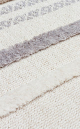 TERAZZO TRZ 01 WHITE GREY  Hav Toz Vermez Yumuşak Dokulu Etnik Örgü Desenlere Sahip Modern İskindinav Halı