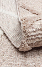 TERAZZO TRZ 03 BEIGE WHITE  Hav Toz Vermez Yumuşak Dokulu Etnik Örgü Desenlere Sahip Modern İskindinav Halı