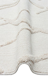 TERAZZO TRZ 03 WHITE  Hav Toz Vermez Yumuşak Dokulu Etnik Örgü Desenlere Sahip Modern İskindinav Halı