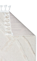 TERAZZO TRZ 03 WHITE  Hav Toz Vermez Yumuşak Dokulu Etnik Örgü Desenlere Sahip Modern İskindinav Halı