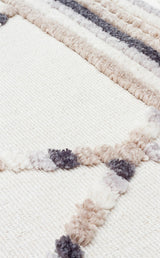 TERAZZO TRZ 04 WHITE BEIGE  Hav Toz Vermez Yumuşak Dokulu Etnik Örgü Desenlere Sahip Modern İskindinav Halı