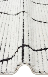 TERAZZO TRZ 07 WHITE BLACK  Hav Toz Vermez Yumuşak Dokulu Etnik Örgü Desenlere Sahip Modern İskindinav Halı