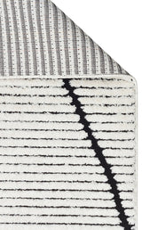 TERAZZO TRZ 07 WHITE BLACK  Hav Toz Vermez Yumuşak Dokulu Etnik Örgü Desenlere Sahip Modern İskindinav Halı