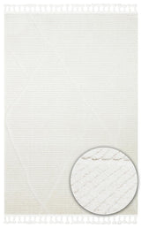 TERAZZO TRZ 07 WHITE  Hav Toz Vermez Yumuşak Dokulu Etnik Örgü Desenlere Sahip Modern İskindinav Halı
