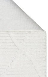 TERAZZO TRZ 07 WHITE  Hav Toz Vermez Yumuşak Dokulu Etnik Örgü Desenlere Sahip Modern İskindinav Halı