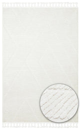 TERAZZO TRZ 08 WHITE  Hav Toz Vermez Yumuşak Dokulu Etnik Örgü Desenlere Sahip Modern İskindinav Halı