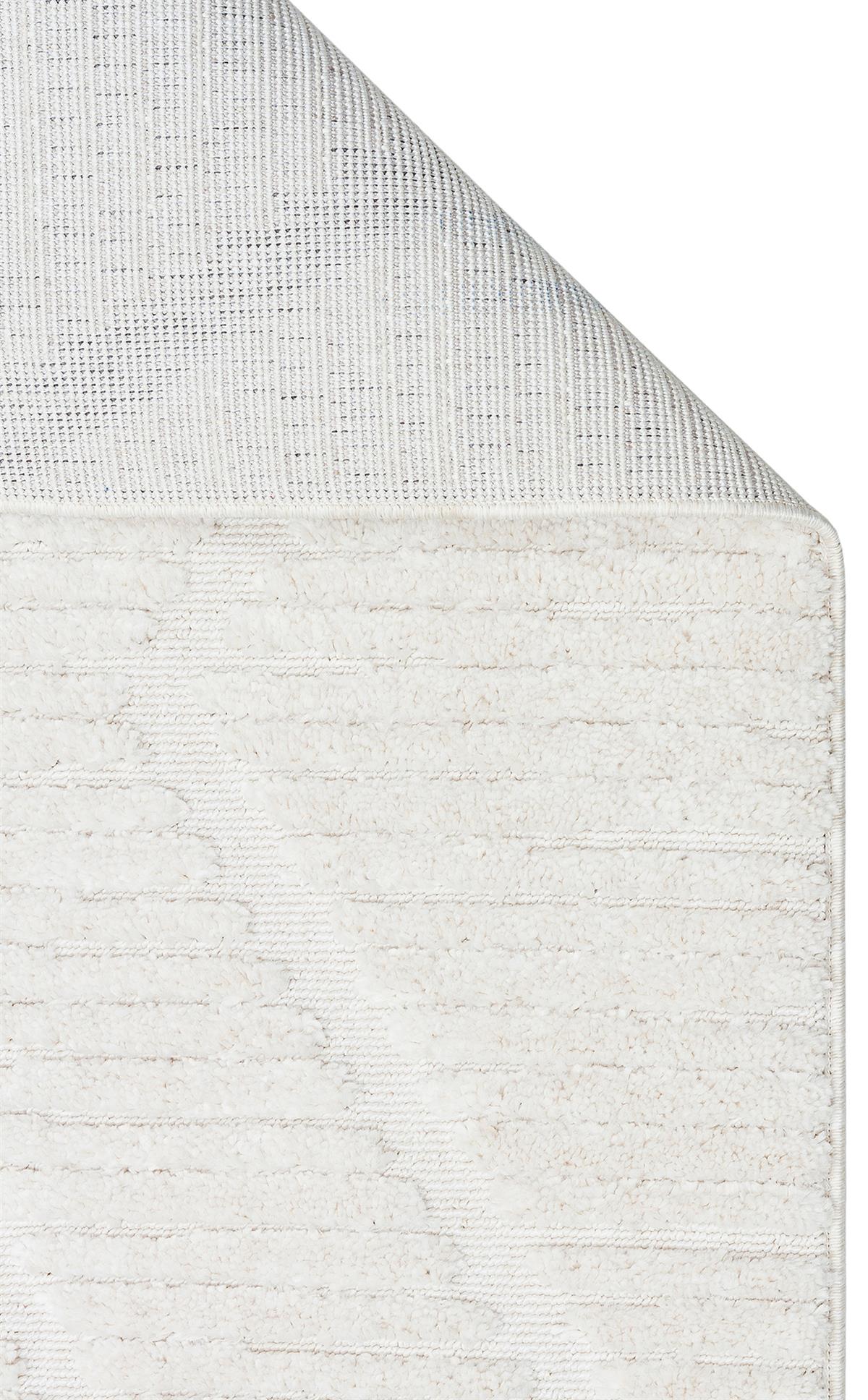 TERAZZO TRZ 08 WHITE  Hav Toz Vermez Yumuşak Dokulu Etnik Örgü Desenlere Sahip Modern İskindinav Halı