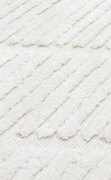 TERAZZO TRZ 08 WHITE  Hav Toz Vermez Yumuşak Dokulu Etnik Örgü Desenlere Sahip Modern İskindinav Halı