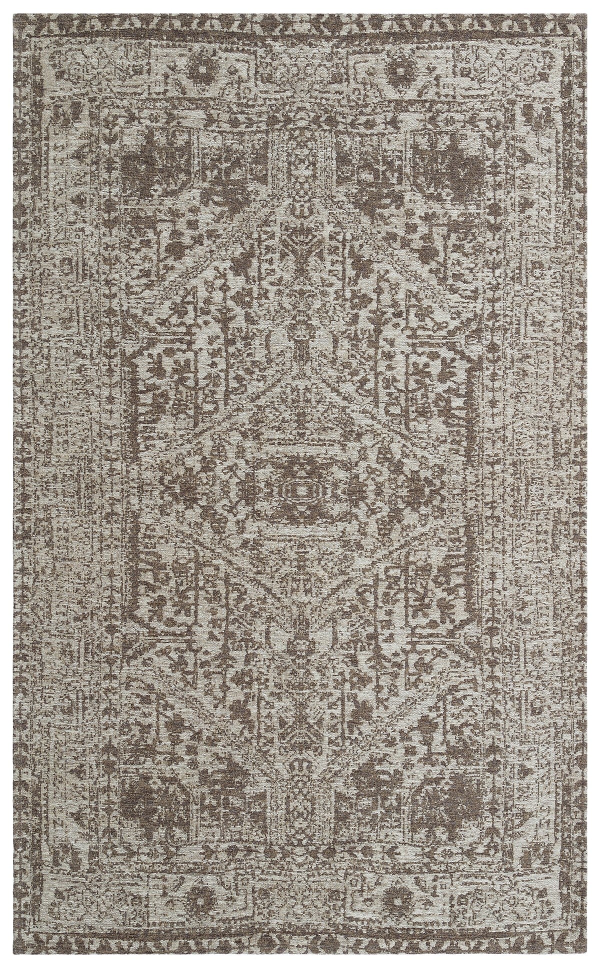 TOLEDO TD 01 GREY  Hav Toz Vermez Antibakteriyel Vintage Desenli Yıkanabilir İnce Dokuma Halı