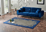 TRIBAL XW TRB 04 GREY NAVY XW  Yıkanabilir Vintage Desenli Modern İnce Dokuma Halı