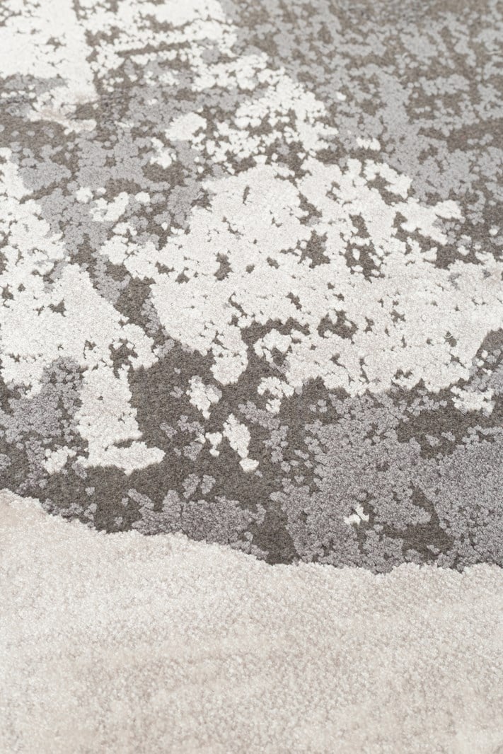 UTOPIA UTP 02 CREAM GREY Q  Amorf Tasarımlı Modern Viskon Halı