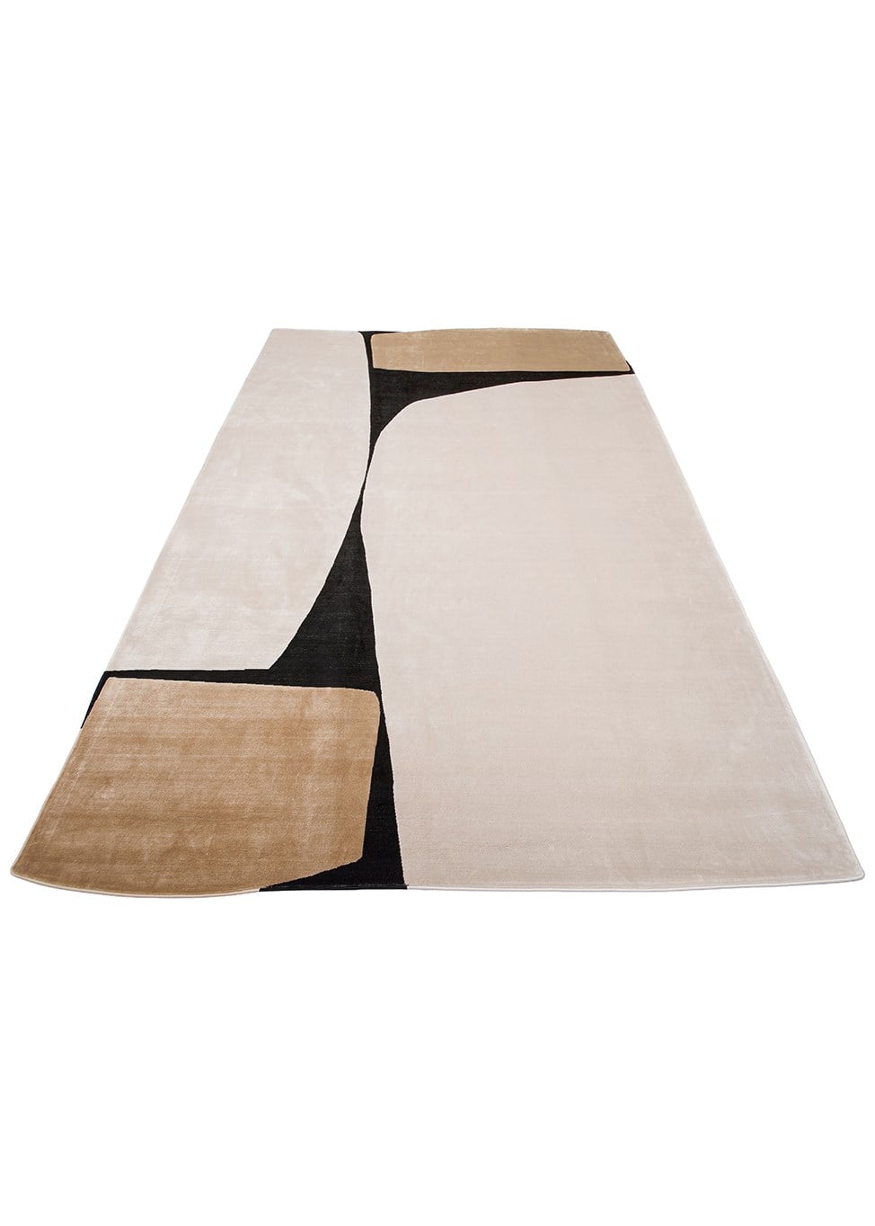 UTOPIA UTP 09 CREAM GOLD BLACK  Amorf Tasarımlı Modern Viskon Halı