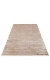 VELVET VT PLAIN BEIGE TN  Düz Renk El Emeği ile Özel Tezgahlarda Üretilen Viskon Uşak Halısı