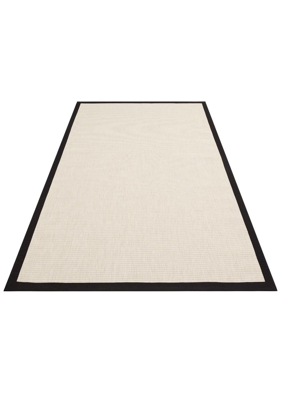 VENTURA SISAL VNT 2706 CREAM BRD BLACK  İç ve Dış Mekan Kullanımına Uygun Hav Vermeyen Kolay Temizlenebilir Sisal Görünümlü Halı