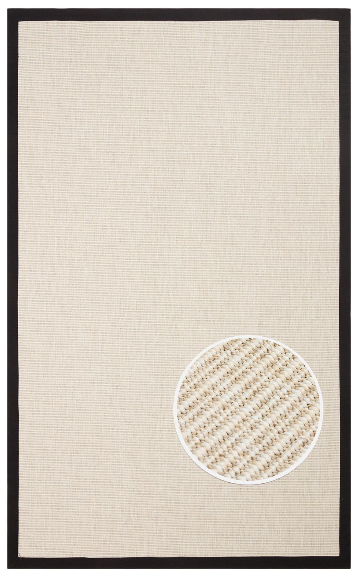 VENTURA SISAL VNT 2706 CREAM BRD BLACK  İç ve Dış Mekan Kullanımına Uygun Hav Vermeyen Kolay Temizlenebilir Sisal Görünümlü Halı