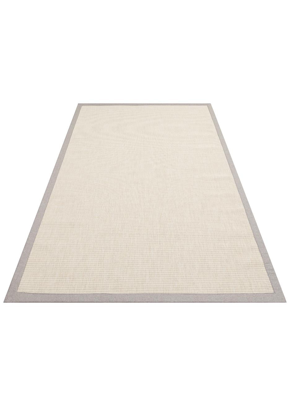 VENTURA SISAL VNT 2706 CREAM BRD GREY  İç ve Dış Mekan Kullanımına Uygun Hav Vermeyen Kolay Temizlenebilir Sisal Görünümlü Halı
