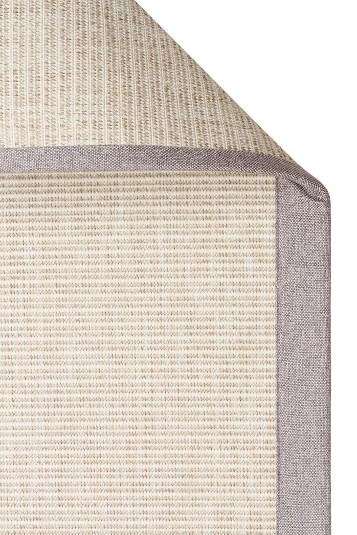 VENTURA SISAL VNT 2706 CREAM BRD GREY  İç ve Dış Mekan Kullanımına Uygun Hav Vermeyen Kolay Temizlenebilir Sisal Görünümlü Halı