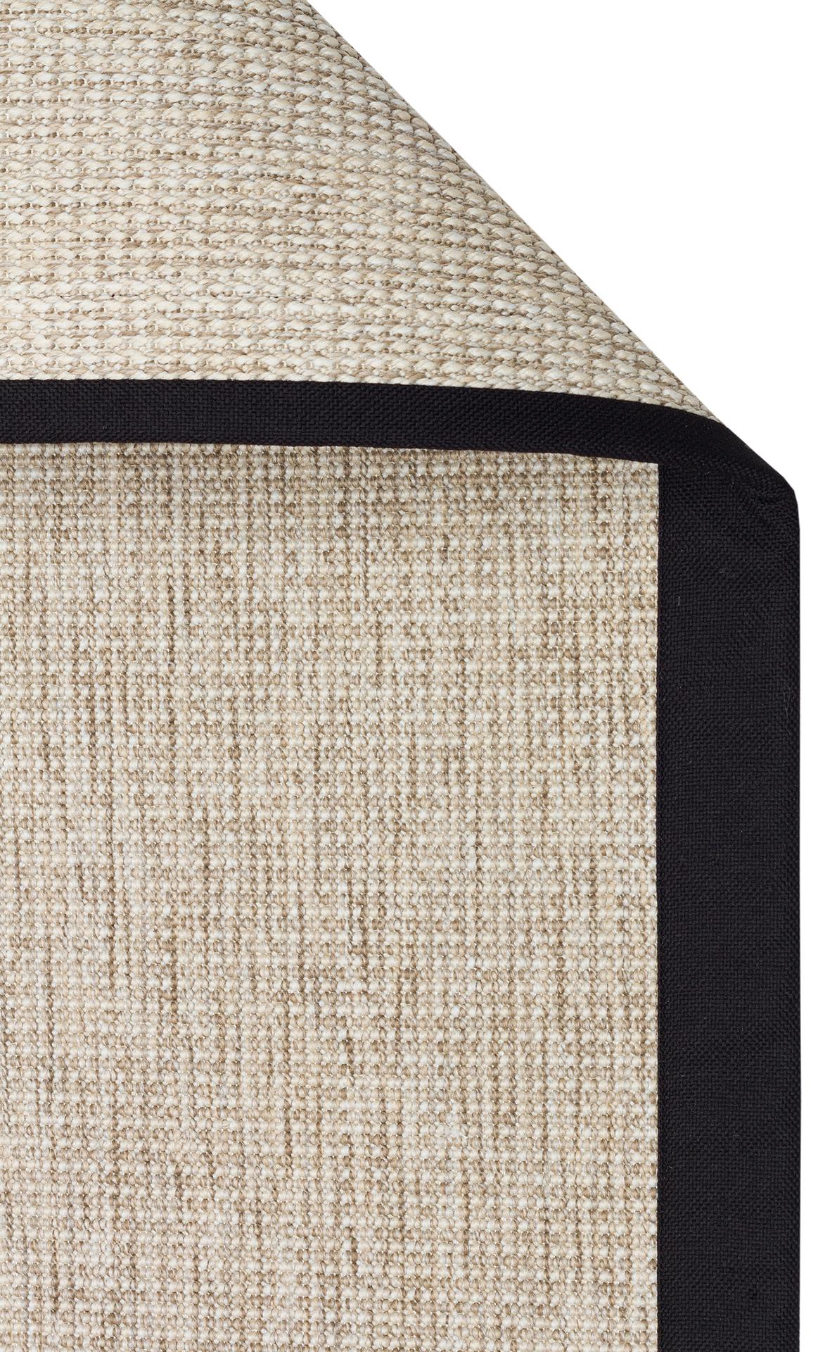 VENTURA VNT 2703 L.BEIGE BRD BLACK  İç ve Dış Mekan Kullanımına Uygun Hav Vermeyen Kolay Temizlenebilir Sisal Görünümlü Halı