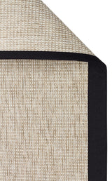 VENTURA VNT 2703 L.BEIGE BRD BLACK  İç ve Dış Mekan Kullanımına Uygun Hav Vermeyen Kolay Temizlenebilir Sisal Görünümlü Halı