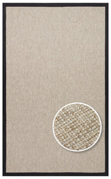 VENTURA VNT 2703 L.BEIGE BRD BLACK  İç ve Dış Mekan Kullanımına Uygun Hav Vermeyen Kolay Temizlenebilir Sisal Görünümlü Halı