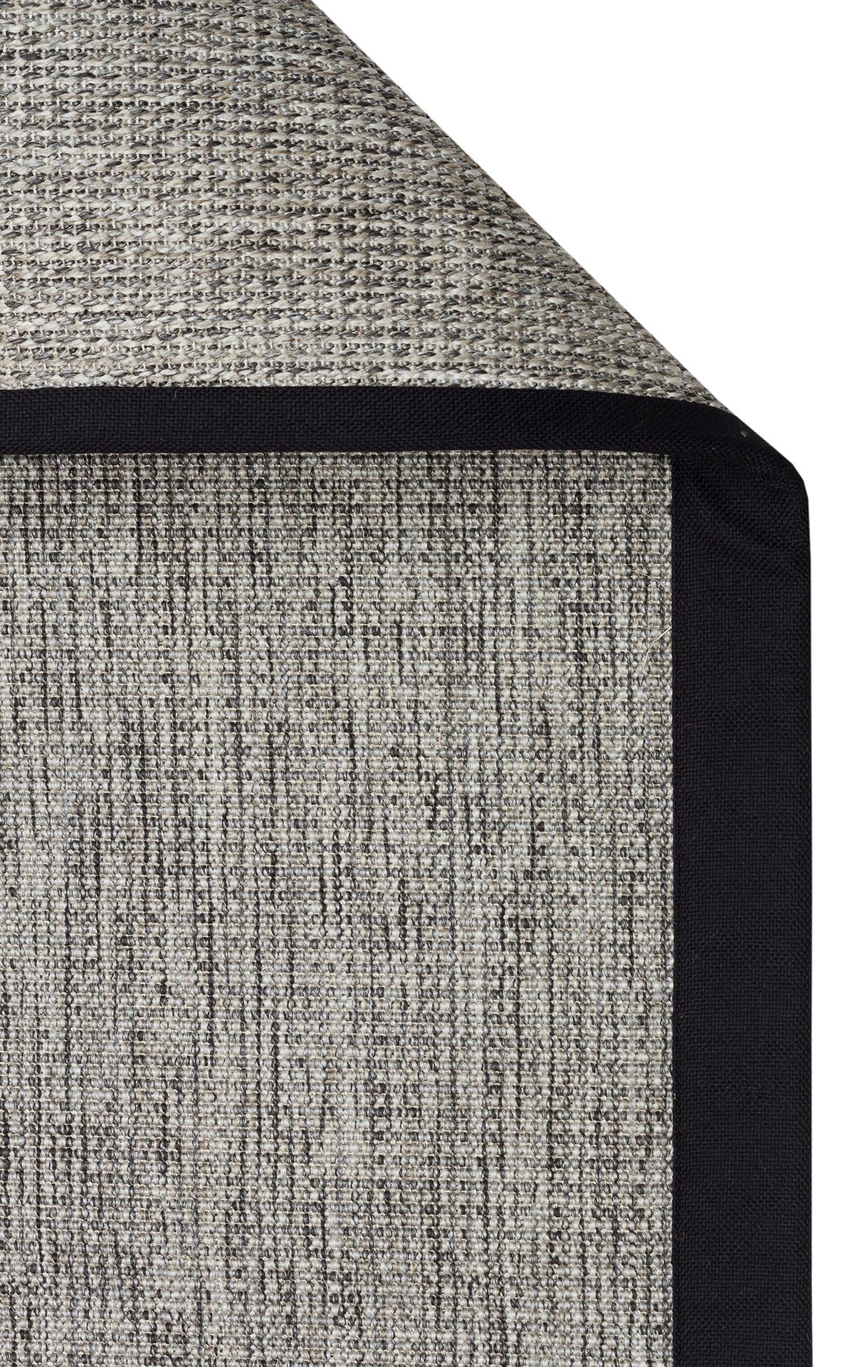 VENTURA SISAL VNT 2705 GREY BRD BLACK  İç ve Dış Mekan Kullanımına Uygun Hav Vermeyen Kolay Temizlenebilir Sisal Görünümlü Halı