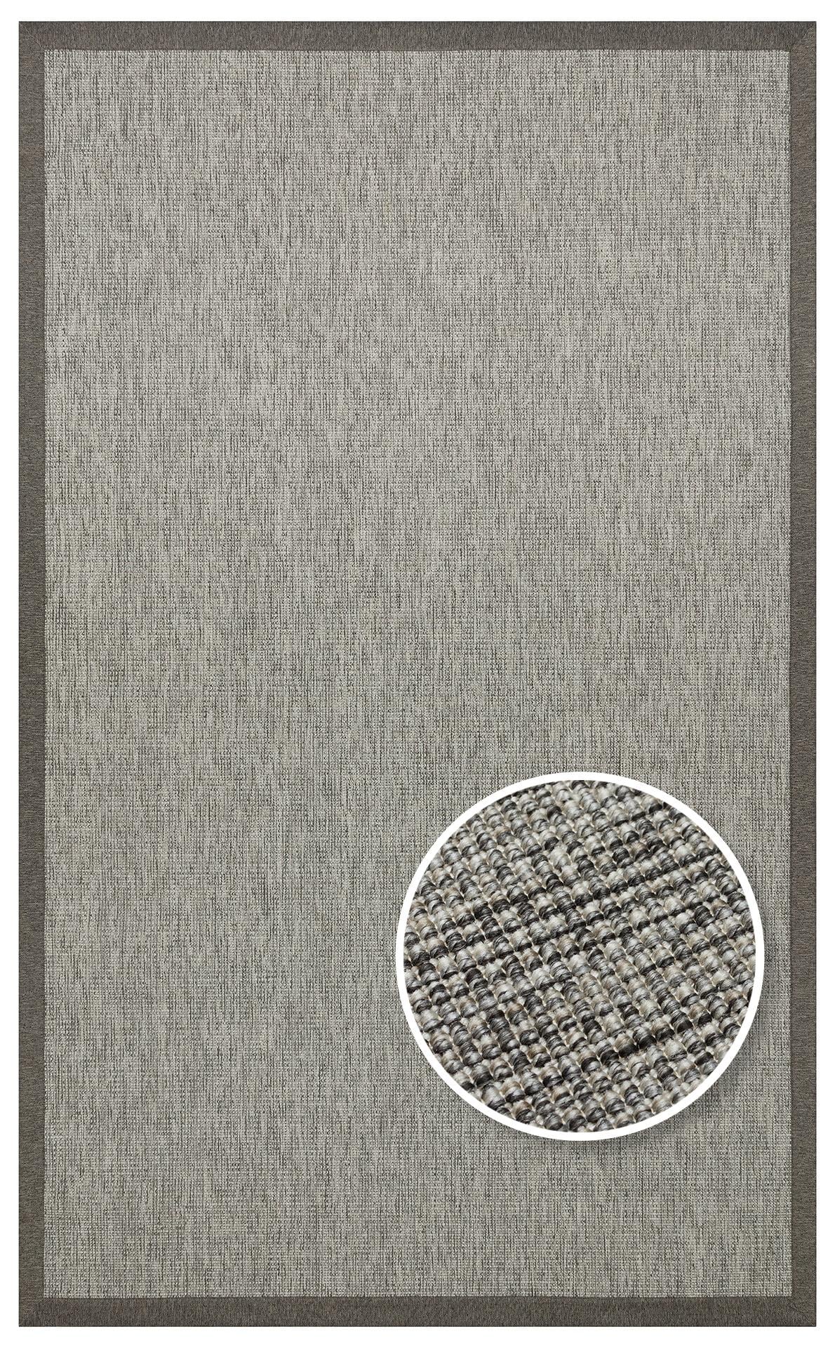 VENTURA SISAL VNT 2705 GREY BRD DARK MIX  İç ve Dış Mekan Kullanımına Uygun Hav Vermeyen Kolay Temizlenebilir Sisal Görünümlü Halı