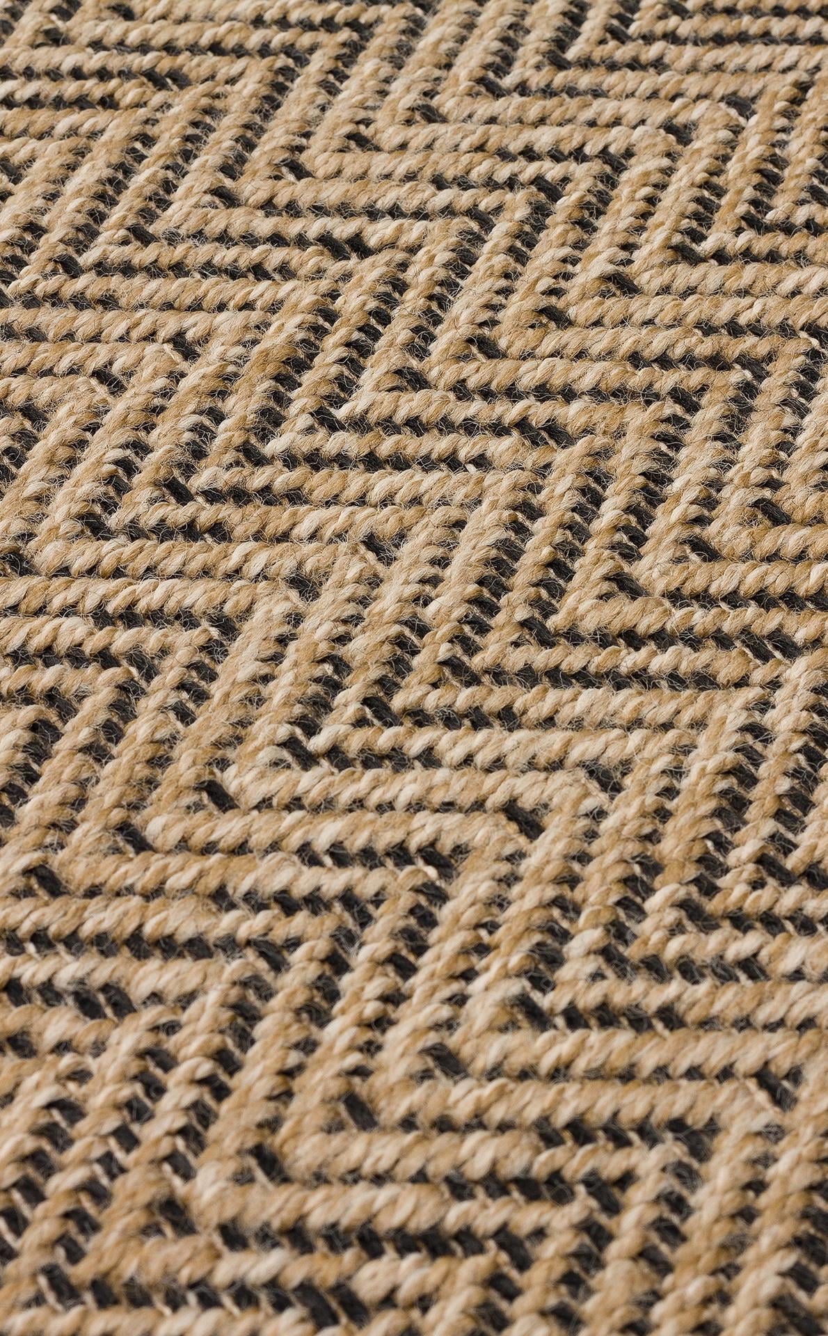 VENTURA XW VNT 02 NATURAL BLACK XW  İç ve Dış Mekan Kullanımına Uygun Hav Vermeyen Kolay Temizlenebilir Sisal Görünümlü Halı