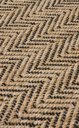 VENTURA XW VNT 02 NATURAL BLACK XW  İç ve Dış Mekan Kullanımına Uygun Hav Vermeyen Kolay Temizlenebilir Sisal Görünümlü Halı