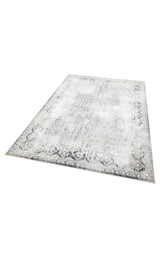 VERONA VR 08 GREY BLACK XW  Yumuşak İpeksi Tuşeli Yüksek Alçak Oymalı Modern İnce Makine Halısı