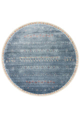 ZARA ZR 06 BLUE Q  Otantik Desenli Özel Hav Vermeyen ve Kolay Temizlenebilir Tensel Kullanılarak El Emeği ile Özel Tezgahlarda Üretilen Modern Uşak Halısı