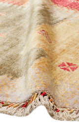 ZARA ZR 07 BEIGE AUTUMN Q  Otantik Desenli Özel Hav Vermeyen ve Kolay Temizlenebilir Tensel Kullanılarak El Emeği ile Özel Tezgahlarda Üretilen Modern Uşak Halısı