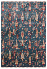 ZARA ZR 08 NAVY TURQUOISE Otantik Desenli Özel Hav Vermeyen ve Kolay Temizlenebilir Tensel Kullanılarak El Emeği ile Özel Tezgahlarda Üretilen Modern Uşak Halısı