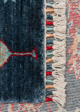 ZARA ZR 08 NAVY TURQUOISE Otantik Desenli Özel Hav Vermeyen ve Kolay Temizlenebilir Tensel Kullanılarak El Emeği ile Özel Tezgahlarda Üretilen Modern Uşak Halısı