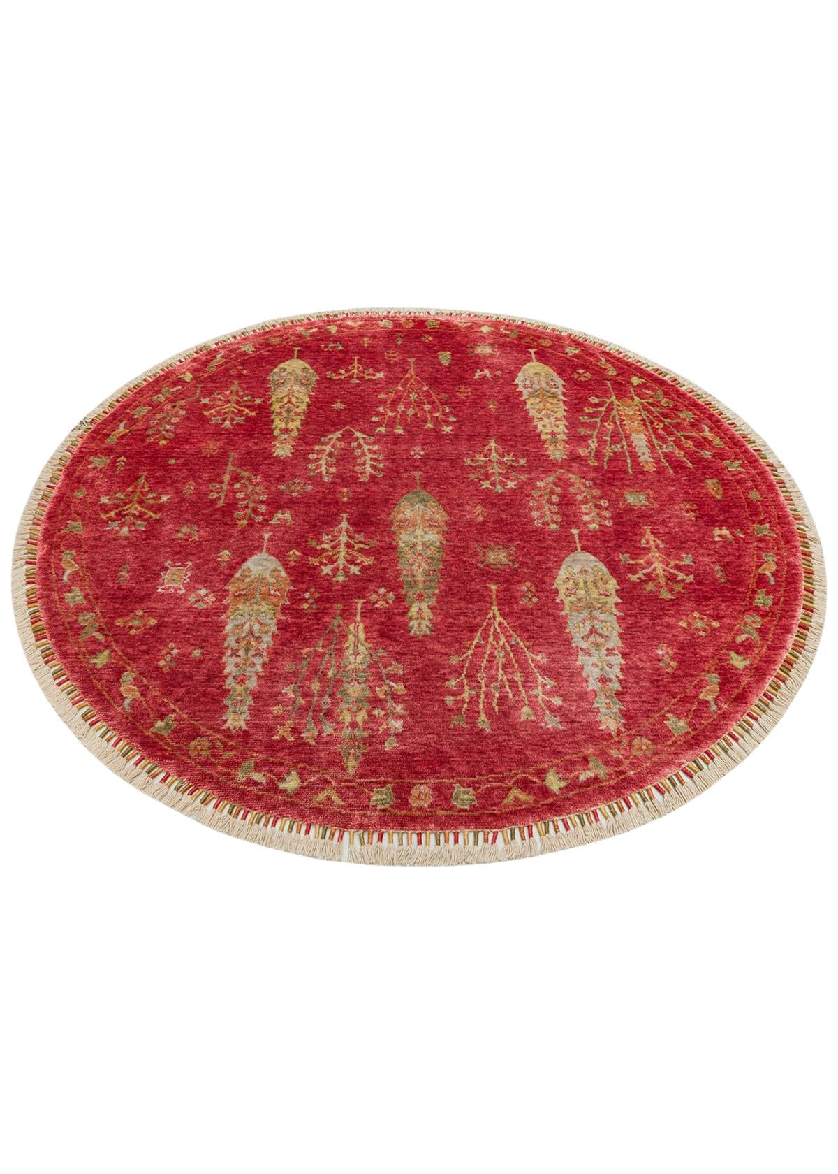 ZARA ZR 08 RED AUTUMN Q  Otantik Desenli Özel Hav Vermeyen ve Kolay Temizlenebilir Tensel Kullanılarak El Emeği ile Özel Tezgahlarda Üretilen Modern Uşak Halısı