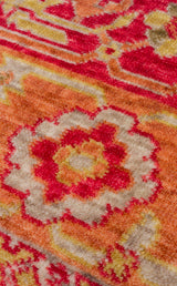 ZARA ZR 17 RED AUTUMN  Otantik Desenli Özel Hav Vermeyen ve Kolay Temizlenebilir Tensel Kullanılarak El Emeği ile Özel Tezgahlarda Üretilen Modern Uşak Halısı