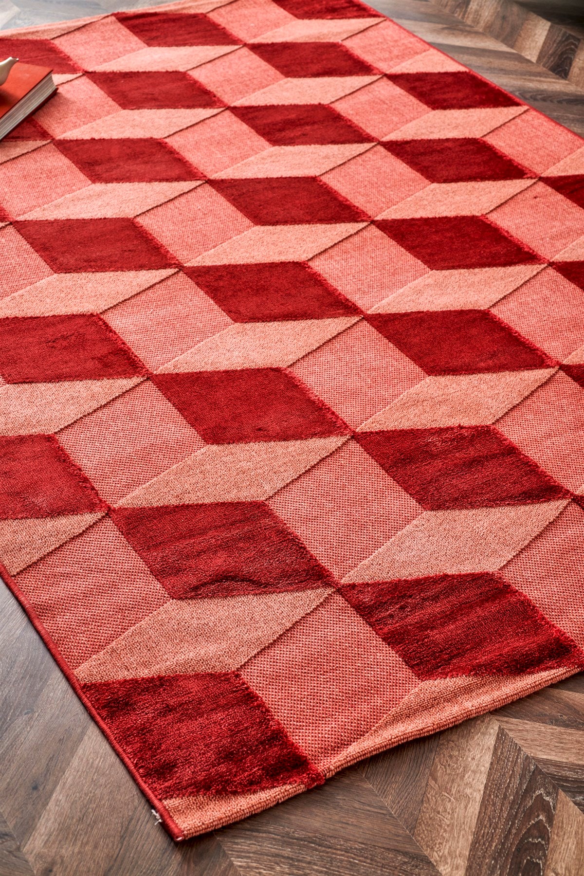 ZENITH DYED ZNT 05 BURGUNDY DYED  Yüksek Alçak Dokulu Naturel Yün ve Viskon Modern Dokuma Halı