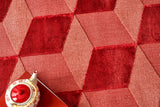 ZENITH DYED ZNT 05 BURGUNDY DYED  Yüksek Alçak Dokulu Naturel Yün ve Viskon Modern Dokuma Halı