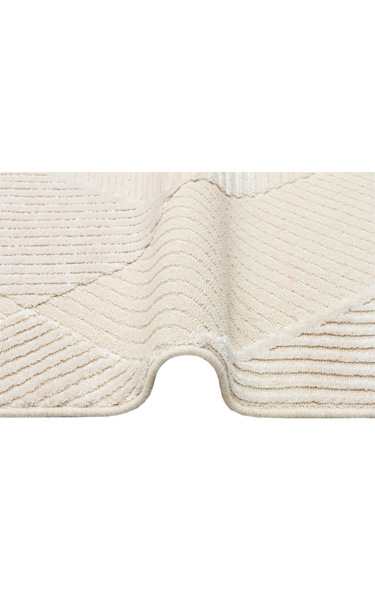 ZENITH ZNT 01 CREAM  Yüksek Alçak Dokulu Naturel Yün ve Viskon Modern Dokuma Halı